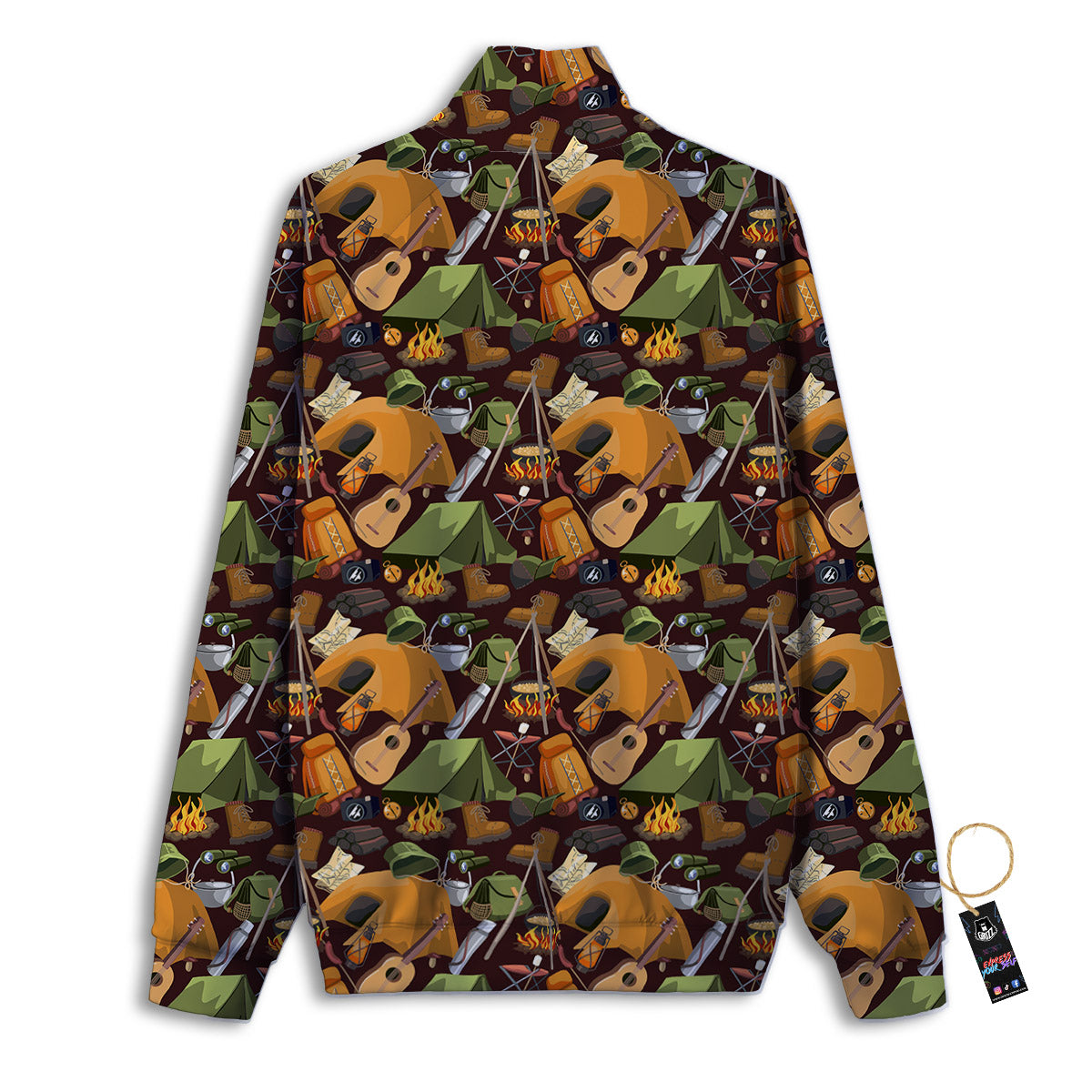 Camping Equipment Print Pattern Track Jacket-grizzshop