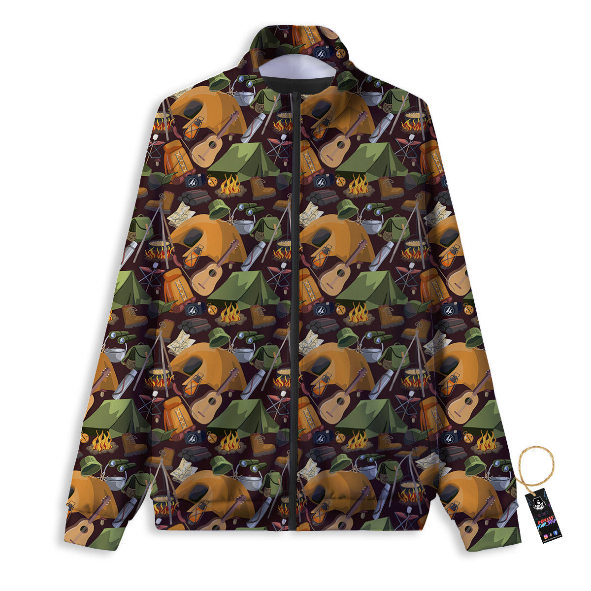 Camping Equipment Print Pattern Track Jacket-grizzshop