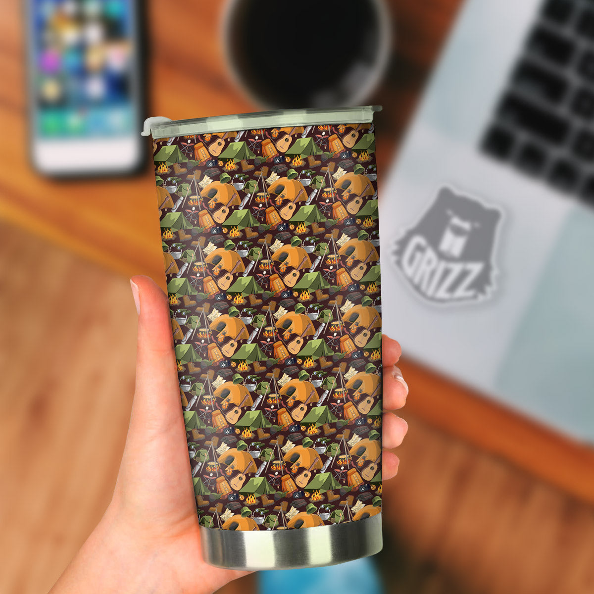 Camping Equipment Print Pattern Tumbler-grizzshop