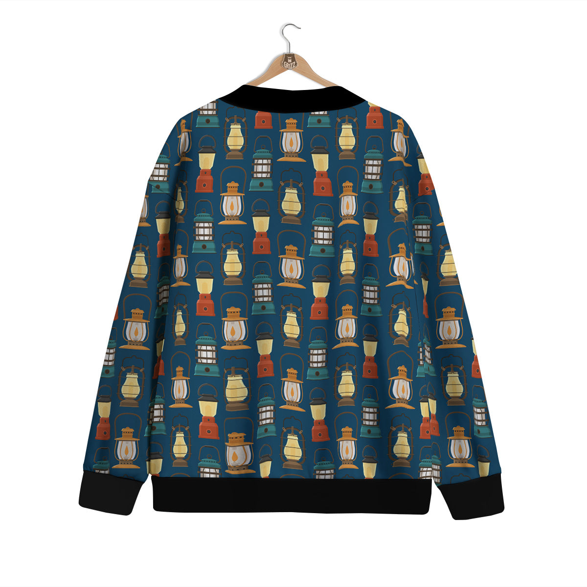 Camping Lantern Vintage Print Pattern Cardigan-grizzshop