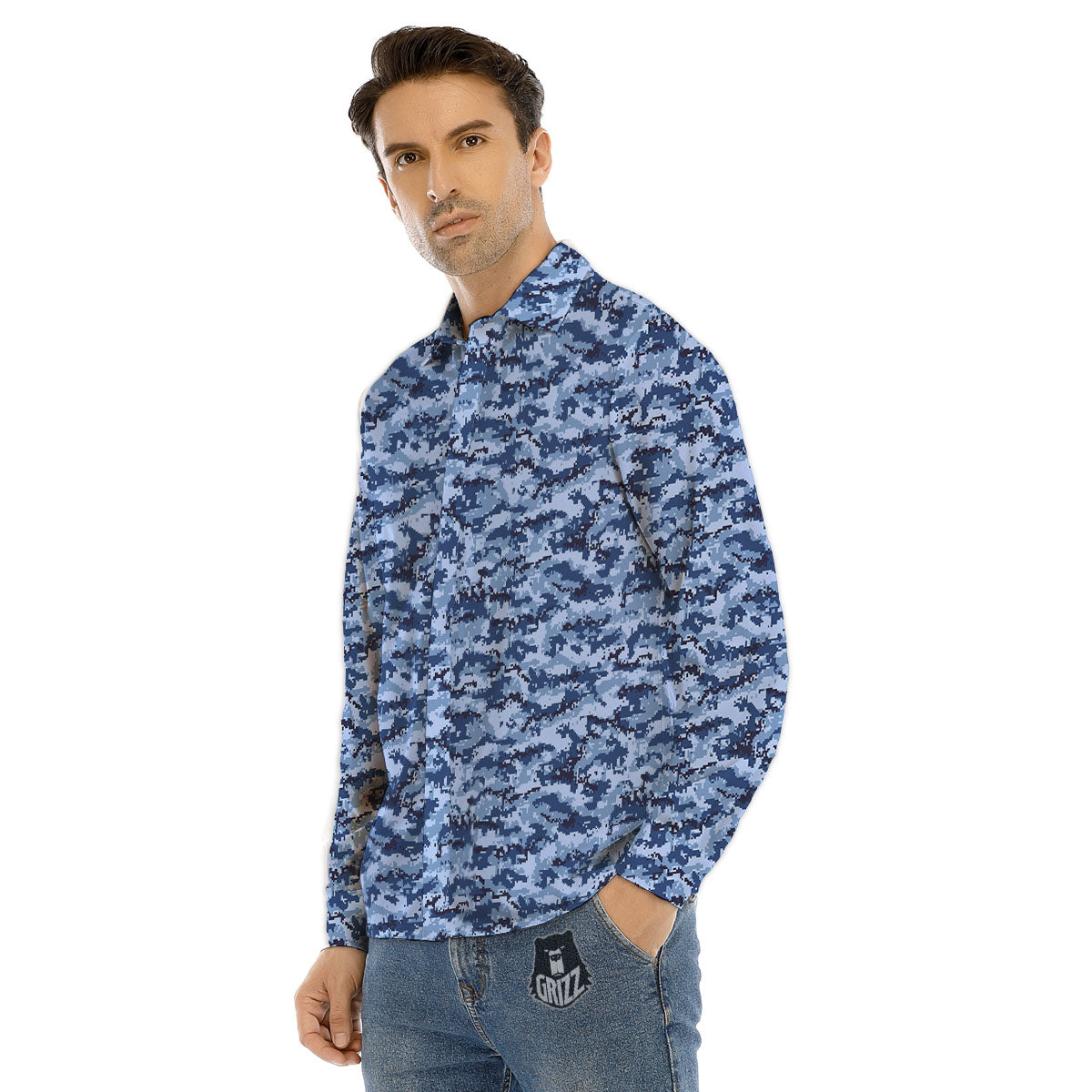 Camping Lantern Vintage Print Pattern Men's Dress Shirts-grizzshop