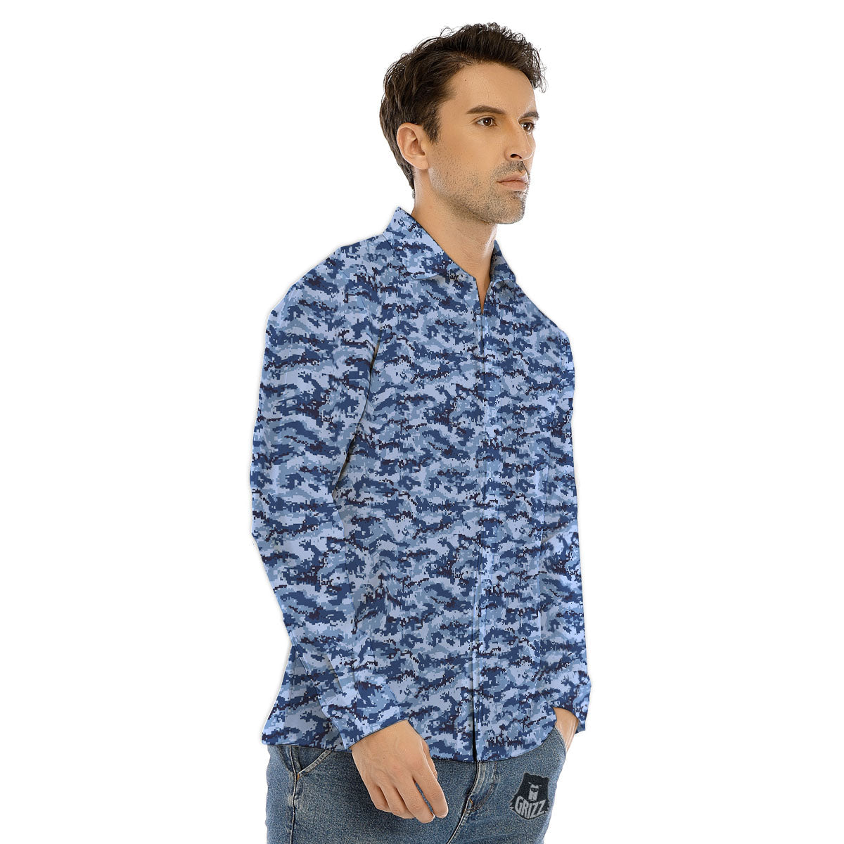 Camping Lantern Vintage Print Pattern Men's Dress Shirts-grizzshop