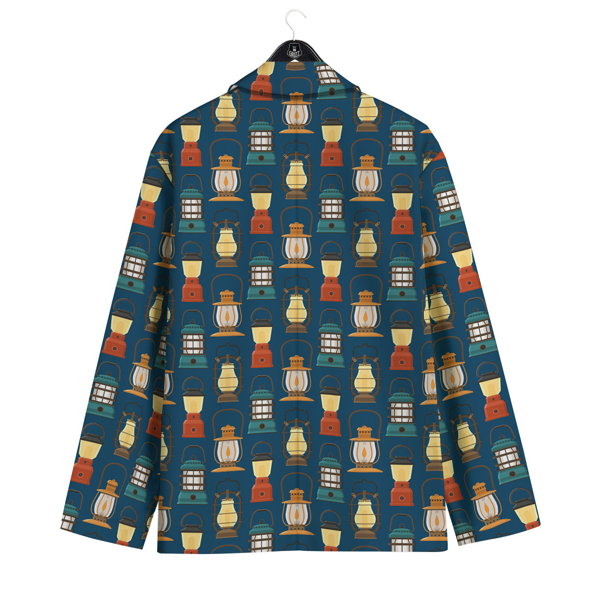 Camping Lantern Vintage Print Pattern Men's Sport Coat-grizzshop