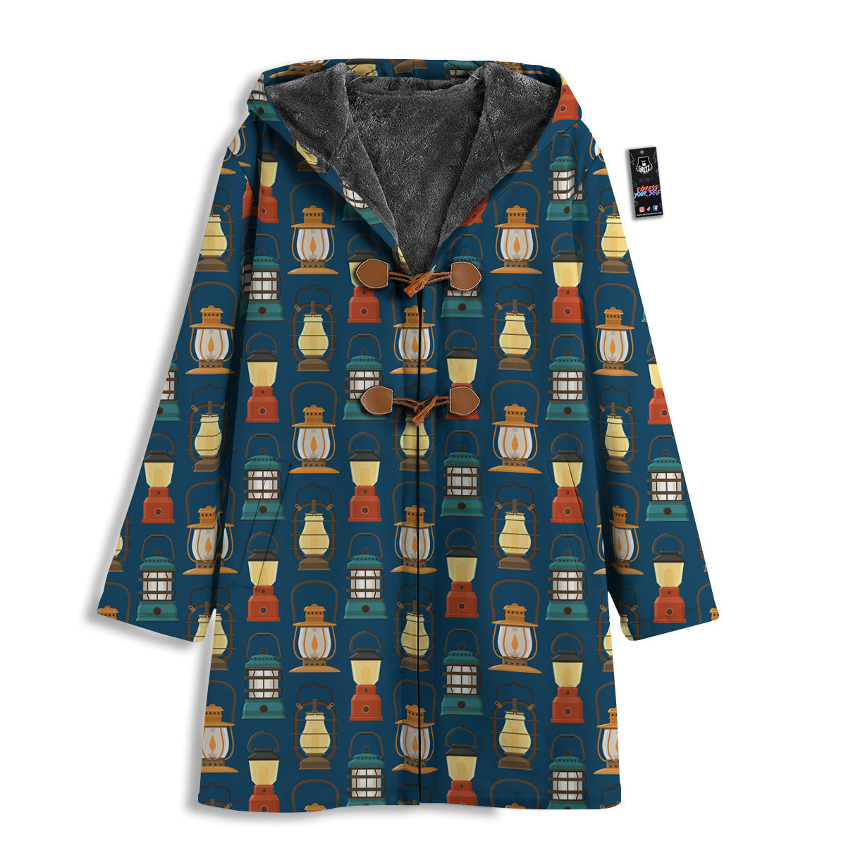 Camping Lantern Vintage Print Pattern Men's Windbreaker Jacket-grizzshop