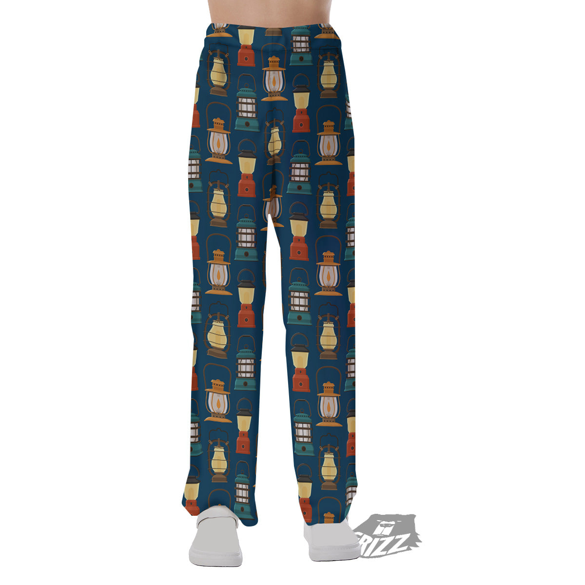 Camping Lantern Vintage Print Pattern Pajama Pants-grizzshop