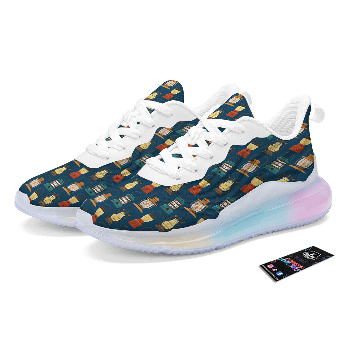 Camping Lantern Vintage Print Pattern Running Sneakers-grizzshop