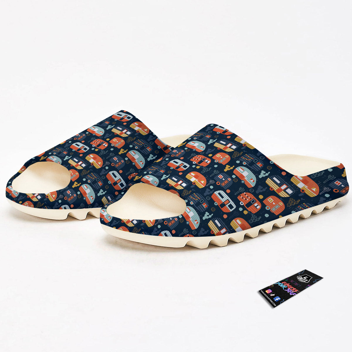 Camping Caravan Print Pattern Sandals-grizzshop