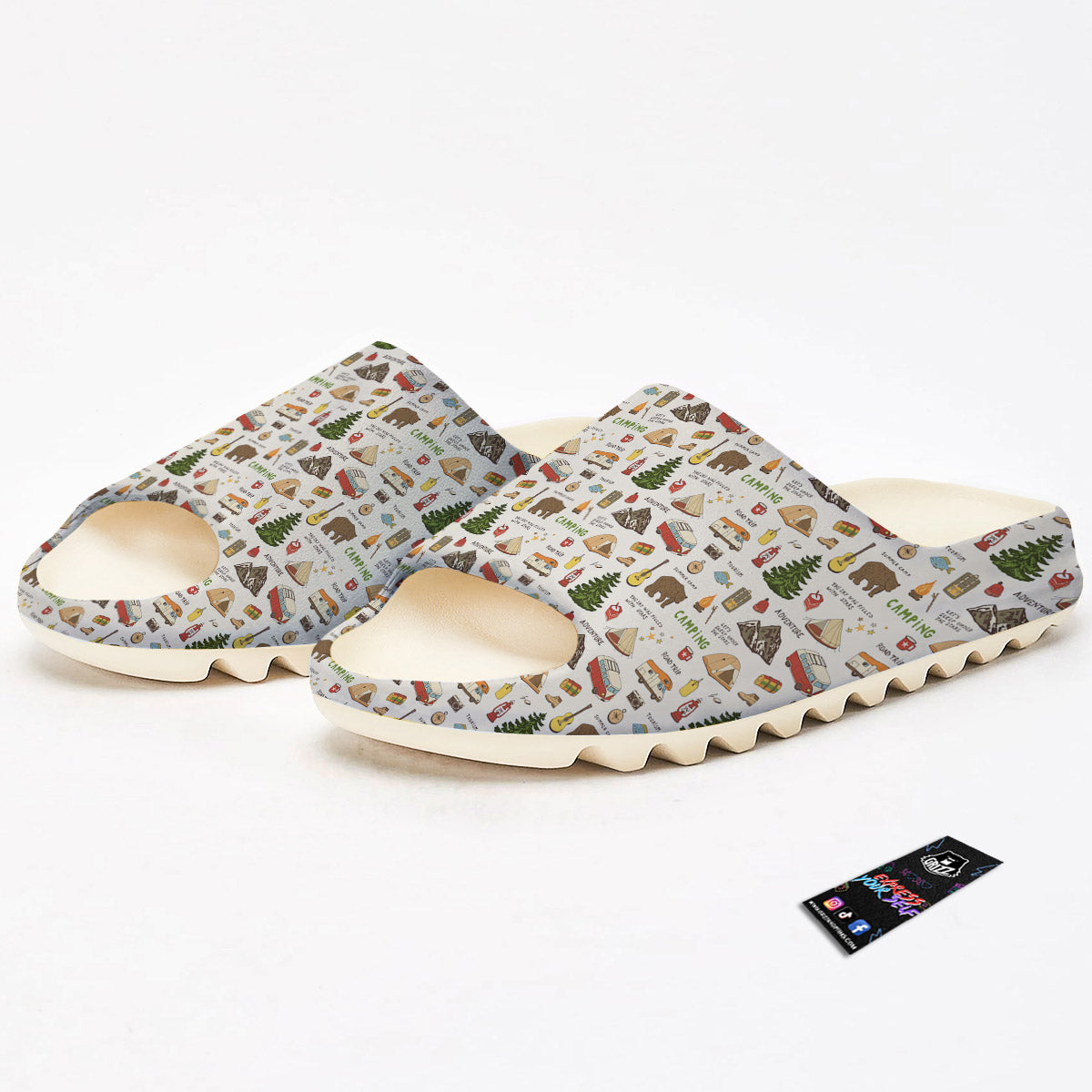 Camping Cartoon Print Pattern Sandals-grizzshop