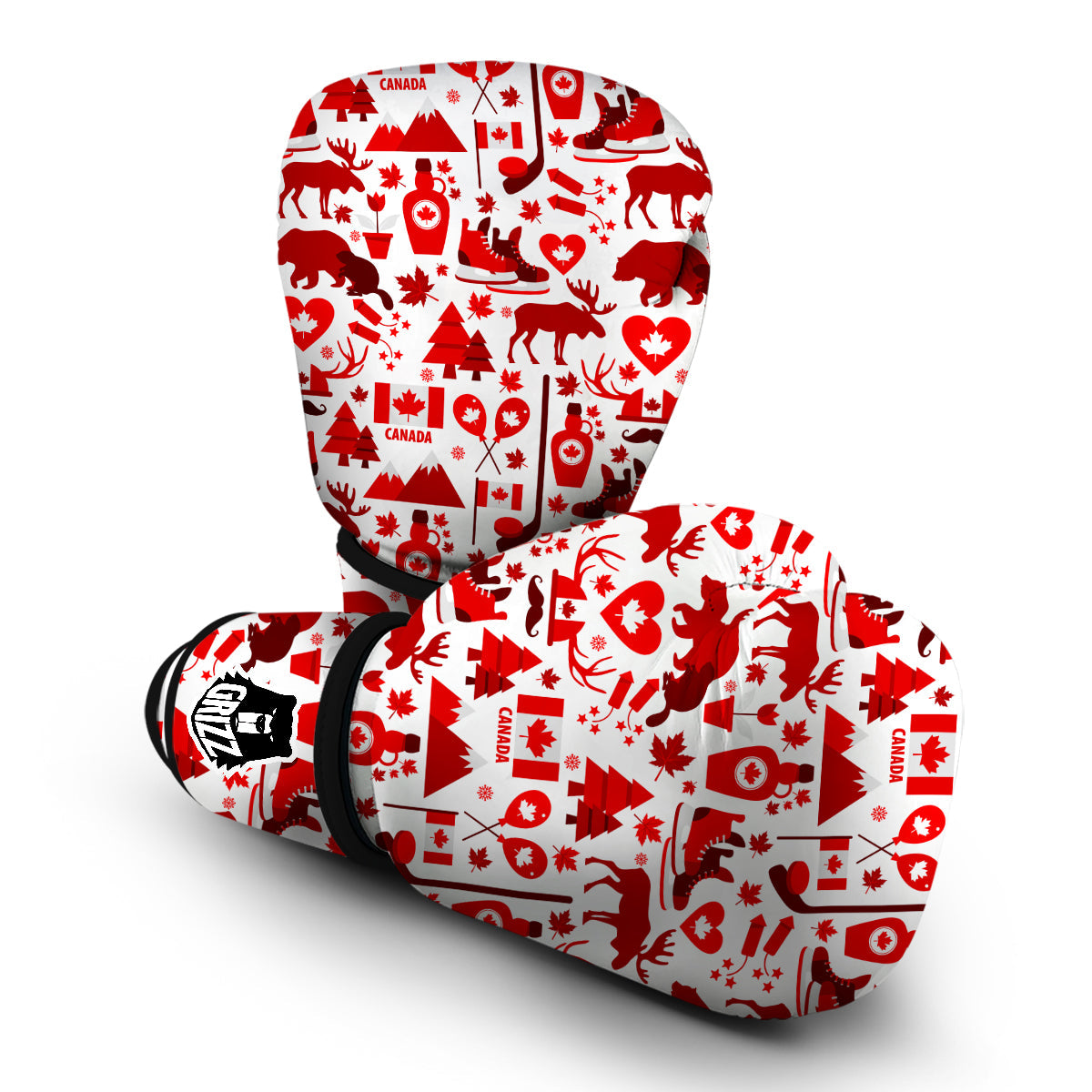 Canada Love Pattern Print Boxing Gloves-grizzshop