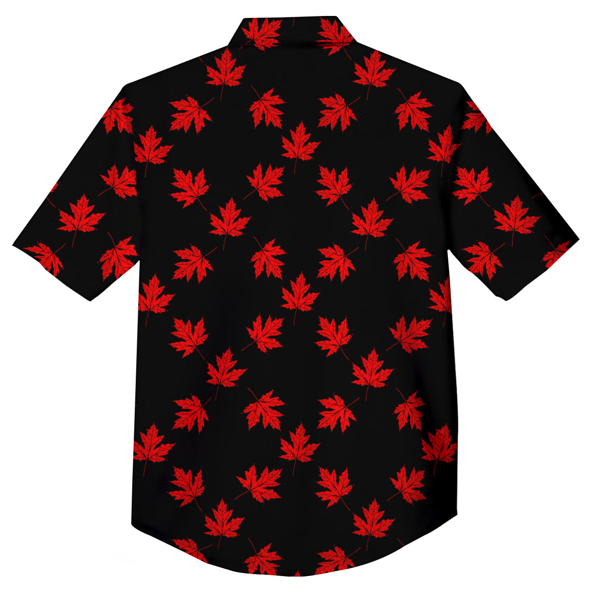 Canadian Maple Leaf Red And Black Print Button Up Shirt-grizzshop