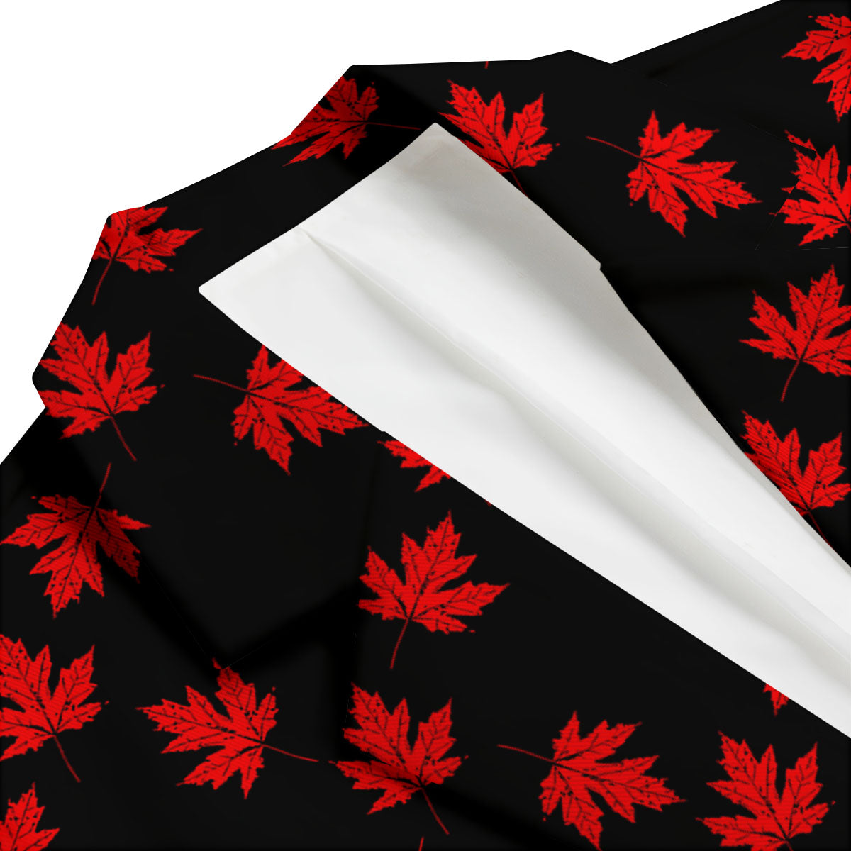Canadian Maple Leaf Red And Black Print Men's Blazer-grizzshop