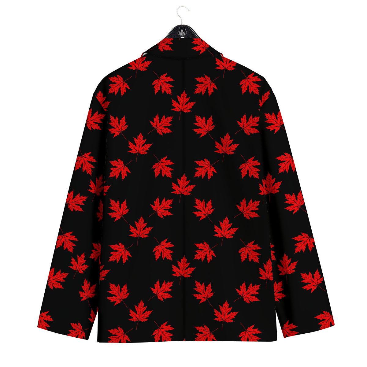 Canadian Maple Leaf Red And Black Print Men's Sport Coat-grizzshop