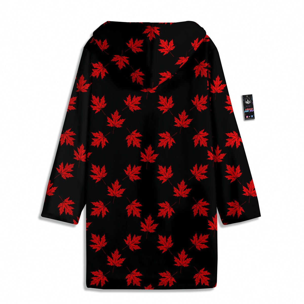 Canadian Maple Leaf Red And Black Print Men's Windbreaker Jacket-grizzshop