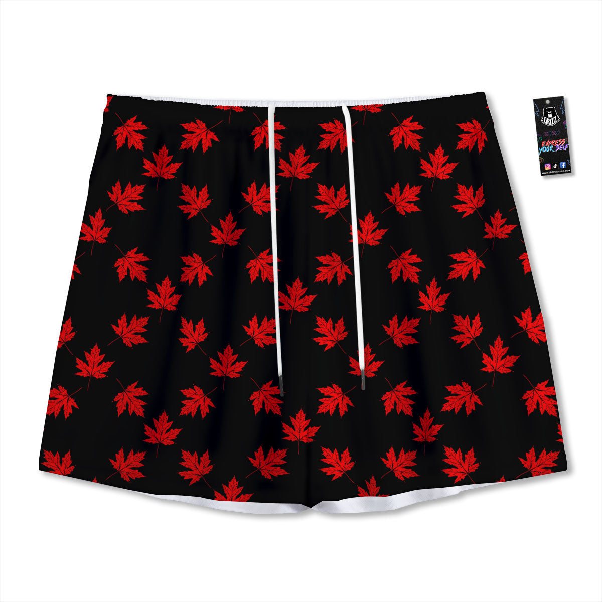 Demon Skull Flaming Print Mesh Shorts