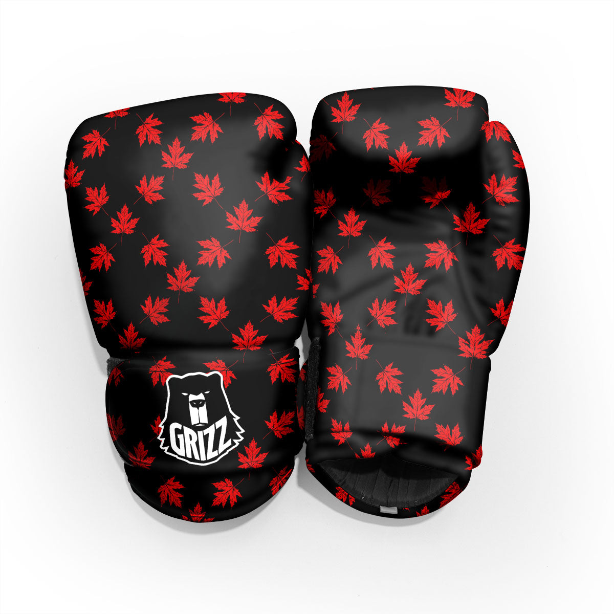 Canadian Maple Leaf Red And Black Print Pro Boxing Glove