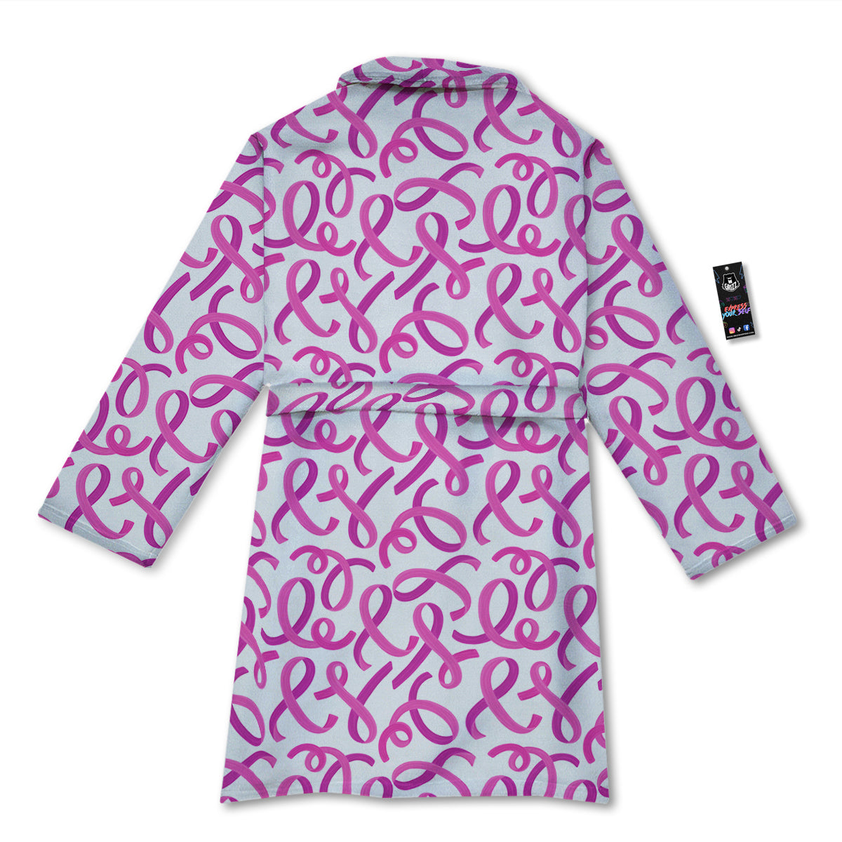 Cancer Awareness Print Pattern Bathrobe-grizzshop
