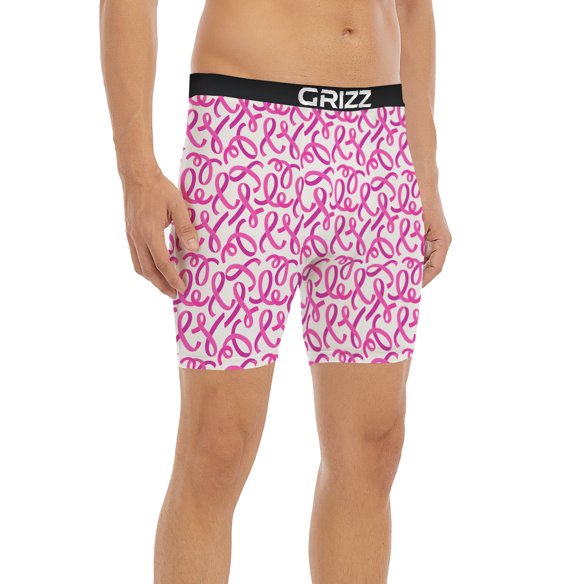 Cancer Awareness Print Pattern Boxer Briefs-grizzshop