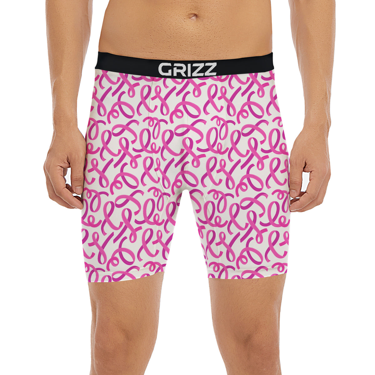 Cancer Awareness Print Pattern Boxer Briefs-grizzshop