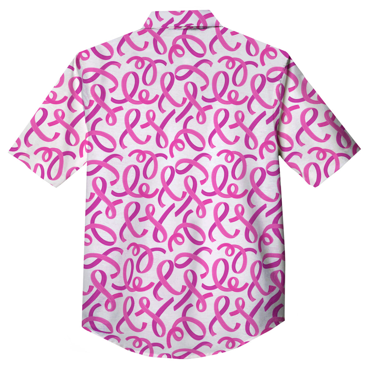 Cancer Awareness Print Pattern Button Up Shirt-grizzshop