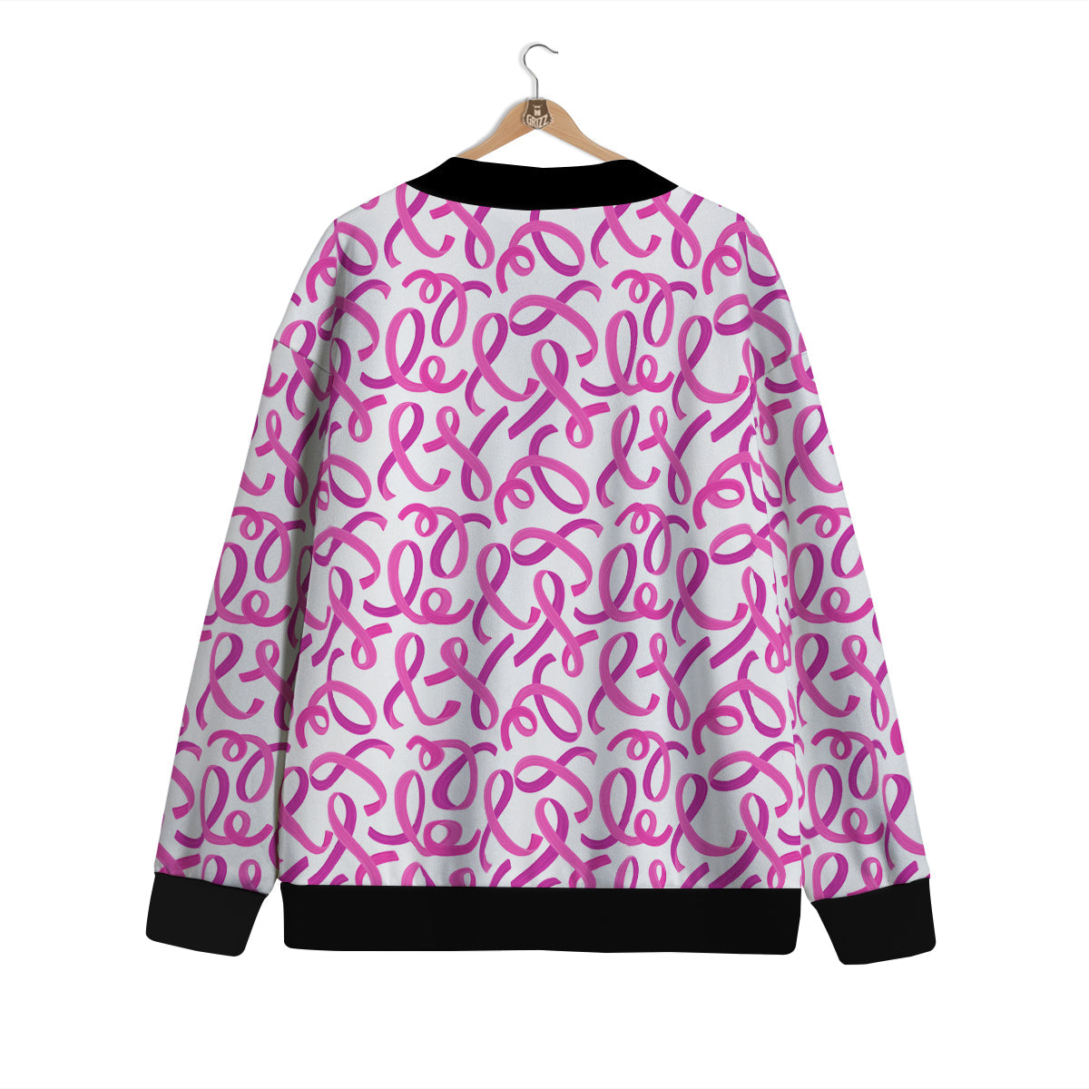 Cancer Awareness Print Pattern Cardigan-grizzshop