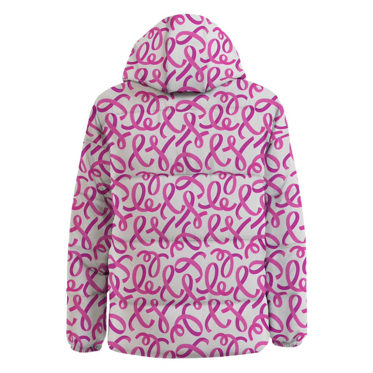 Cancer Awareness Print Pattern Down Jacket-grizzshop