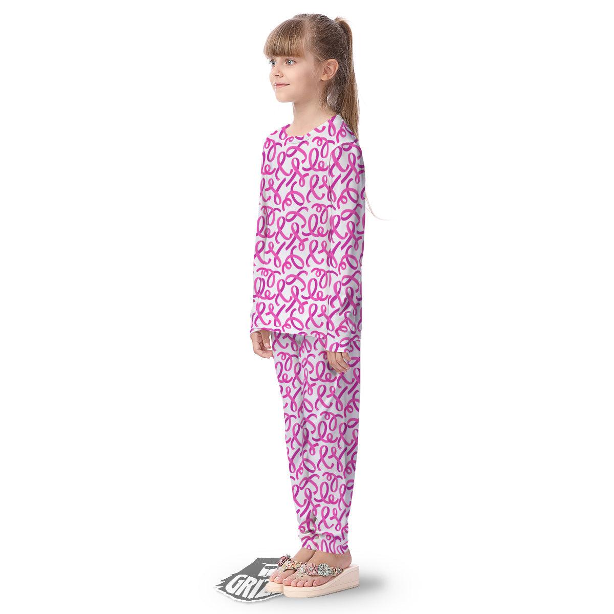Cancer Awareness Print Pattern Kid's Pajamas-grizzshop