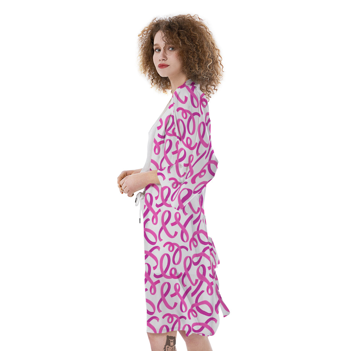 Cancer Awareness Print Pattern Kimono-grizzshop