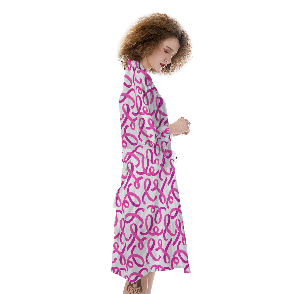 Cancer Awareness Print Pattern Kimono-grizzshop