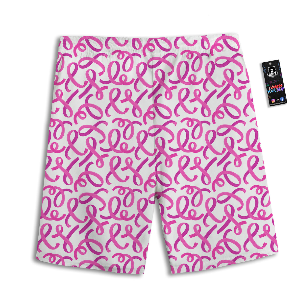 Cancer Awareness Print Pattern Men's Athletic Shorts