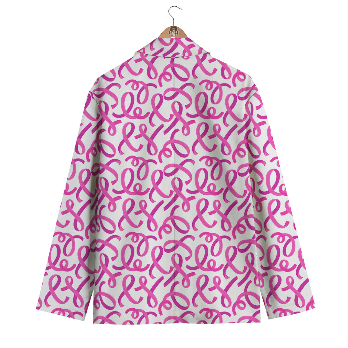Cancer Awareness Print Pattern Men's Blazer-grizzshop