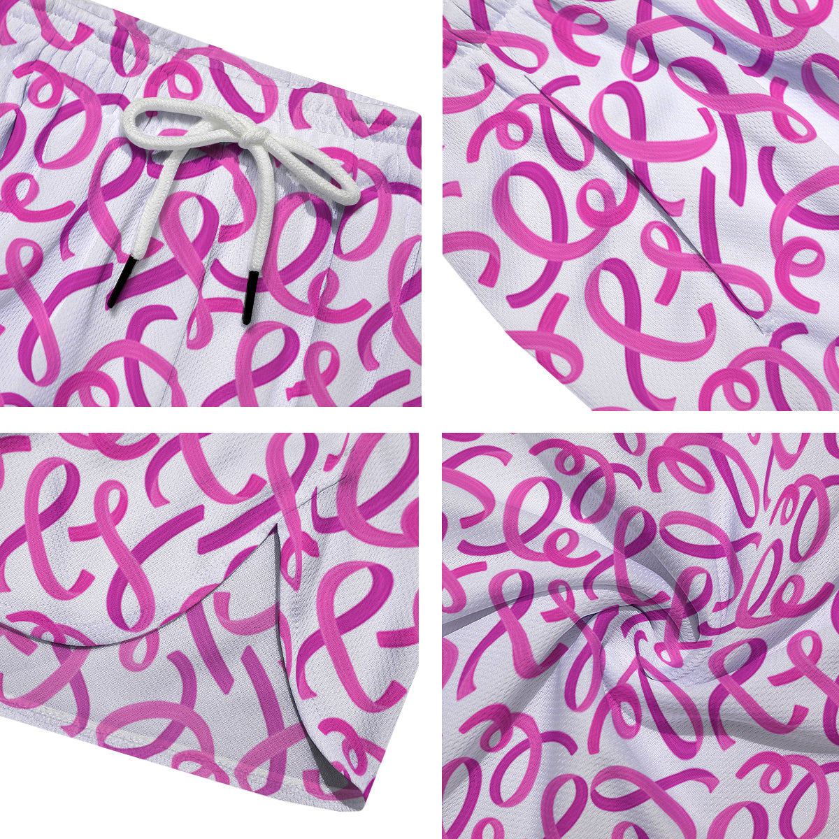Cancer Awareness Print Pattern Men's Running Shorts-grizzshop