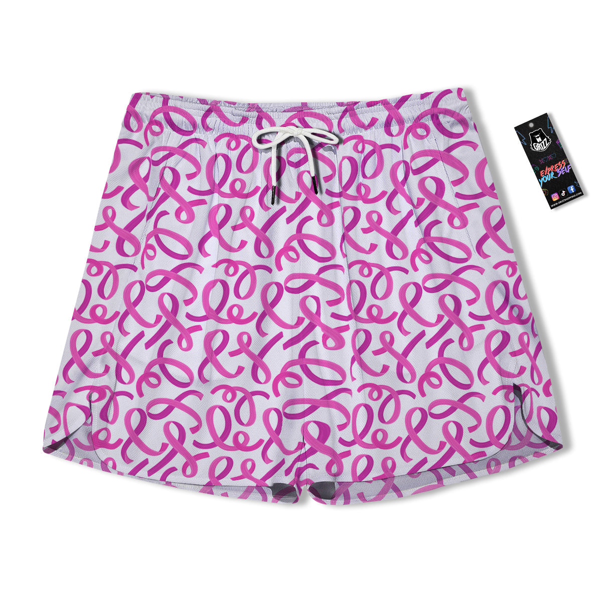 Cancer Awareness Print Pattern Men's Running Shorts-grizzshop