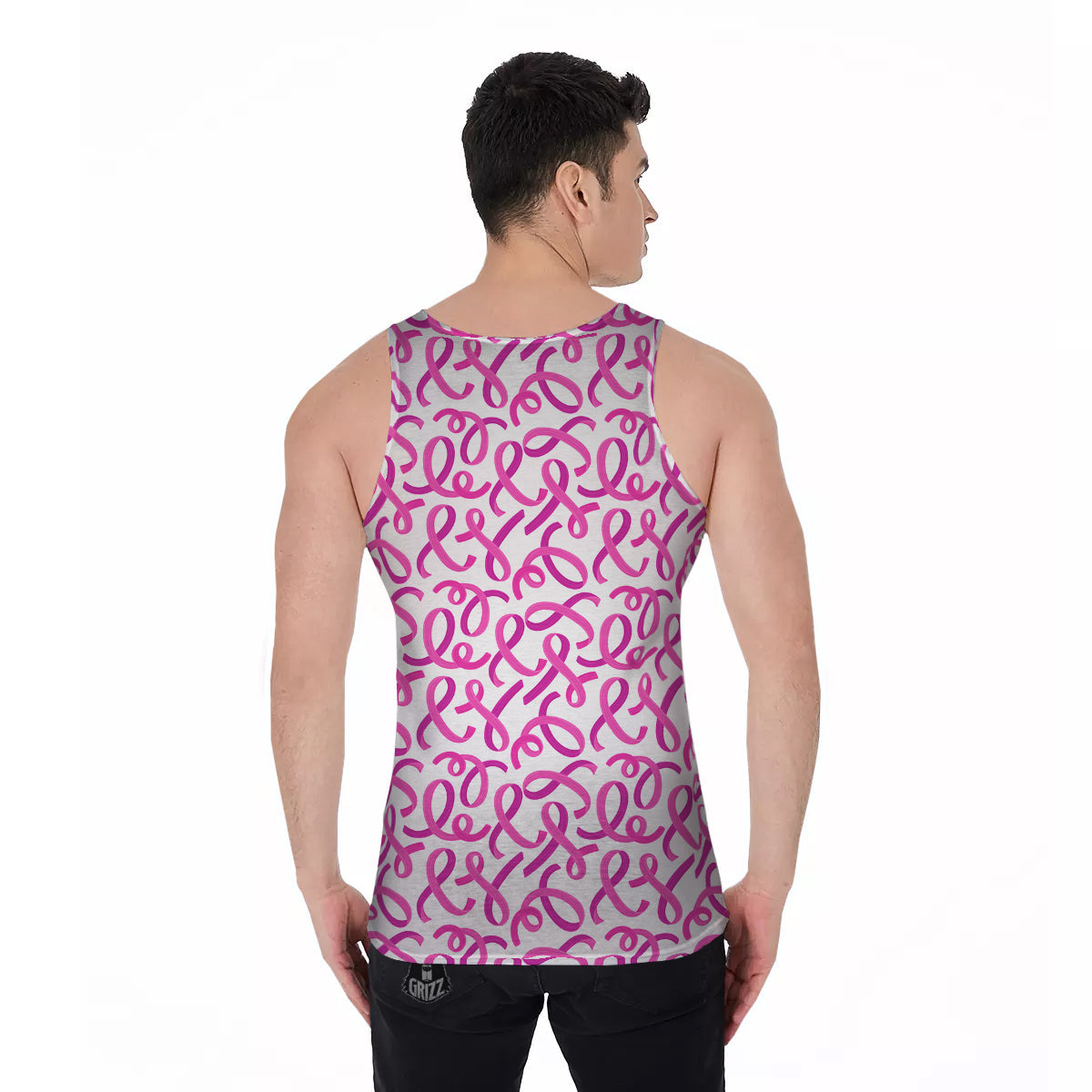 Cancer Awareness Print Pattern Men's Tank Top-grizzshop