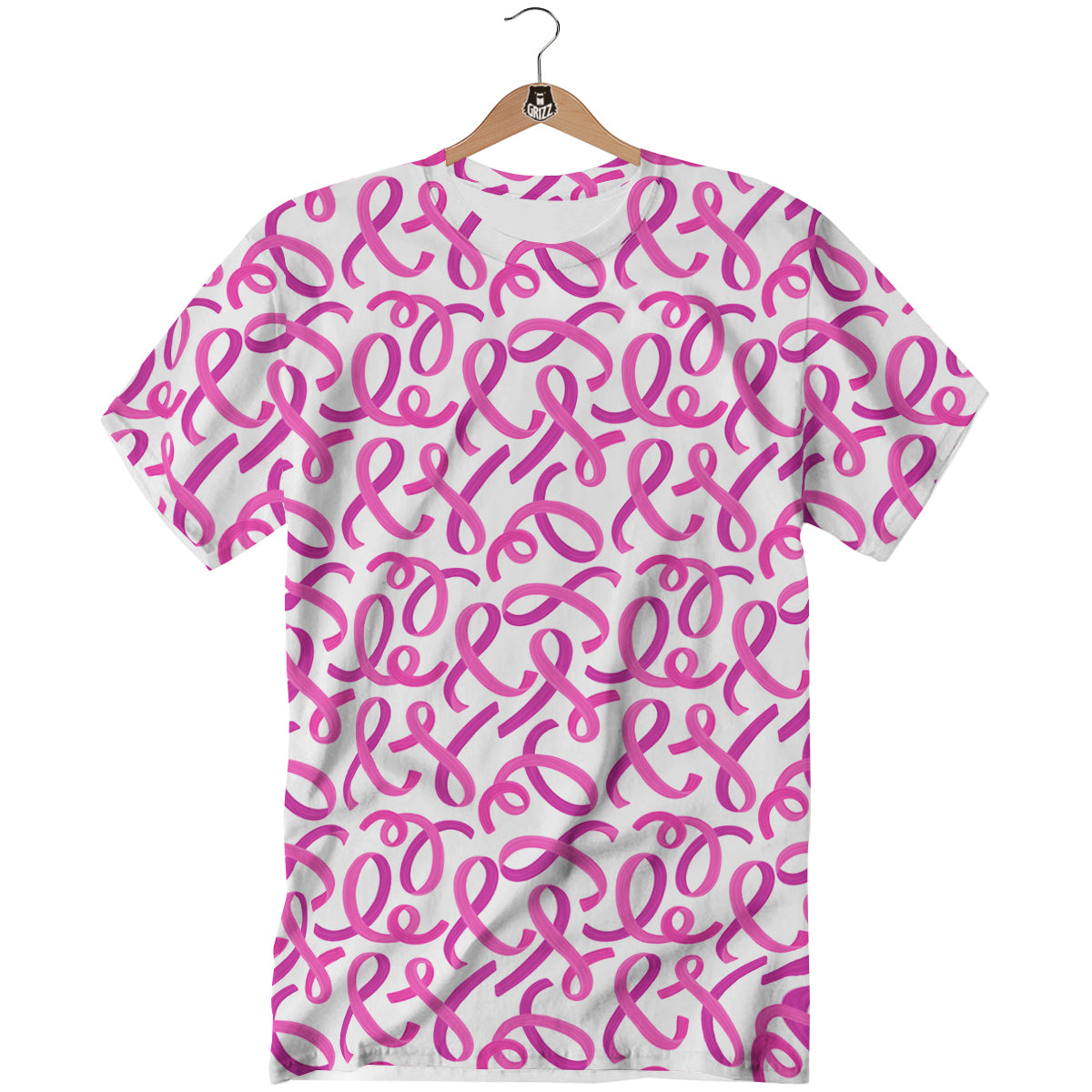 Cancer Awareness Print Pattern T-Shirt-grizzshop
