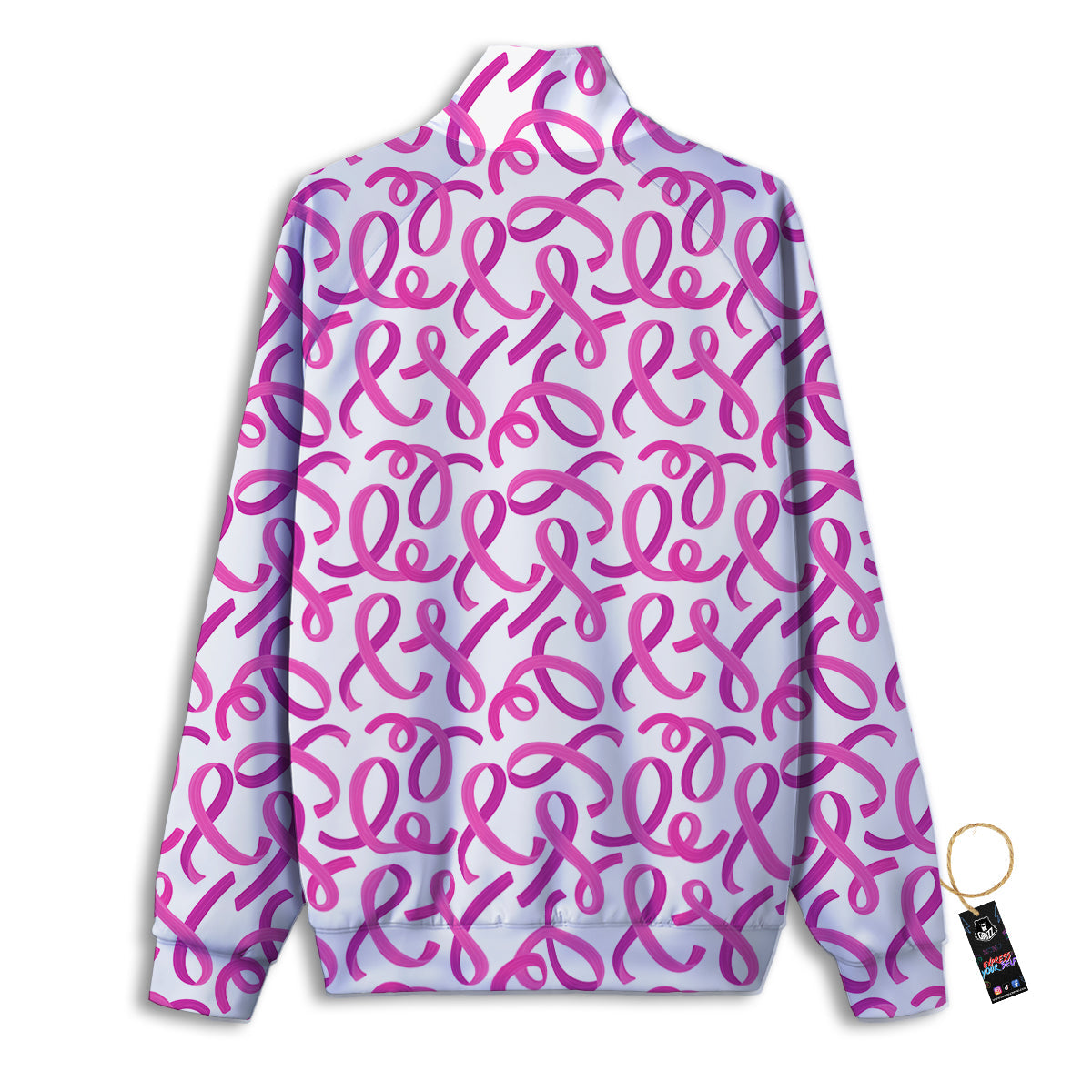 Cancer Awareness Print Pattern Track Jacket-grizzshop