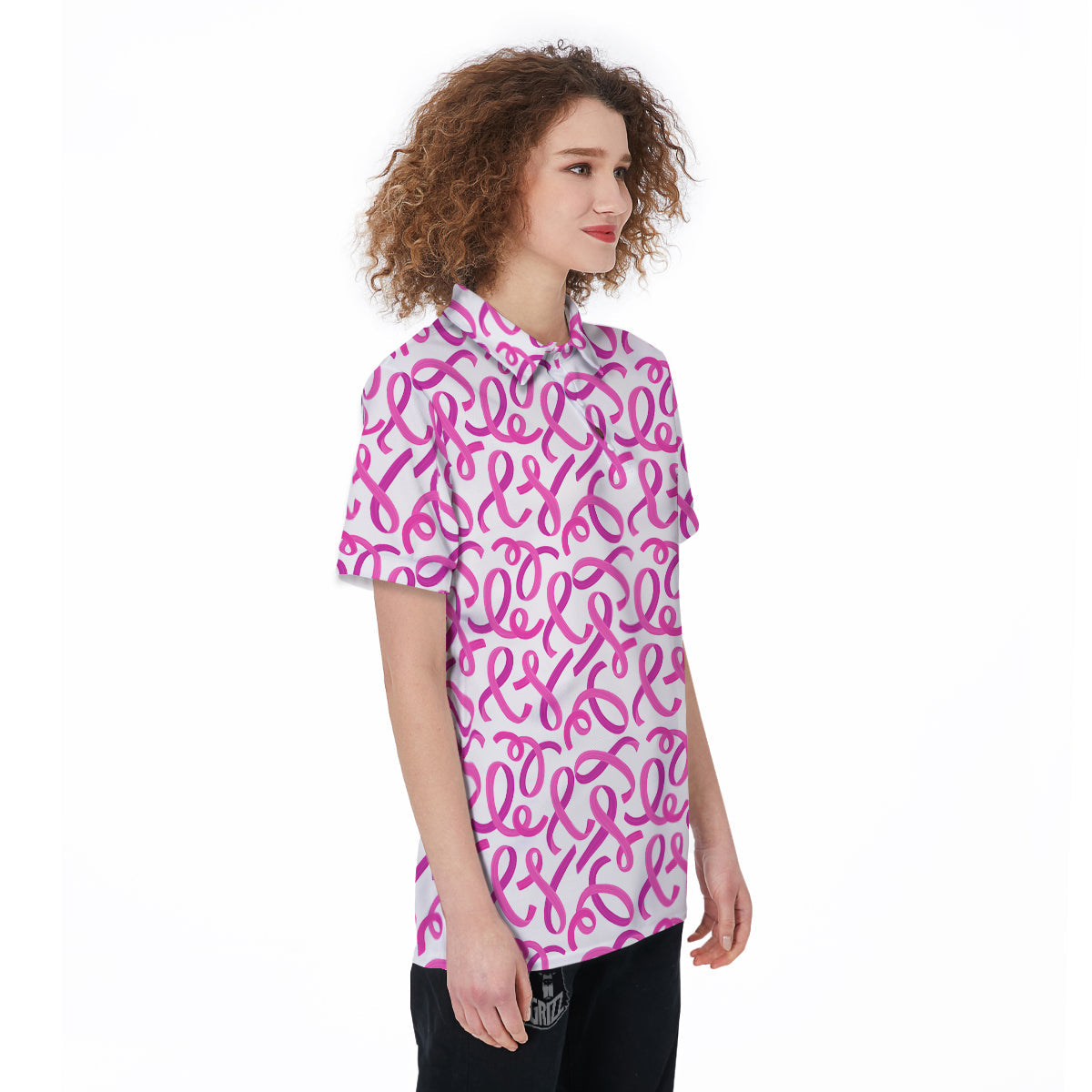 Cancer Awareness Print Pattern Women's Golf Shirts-grizzshop