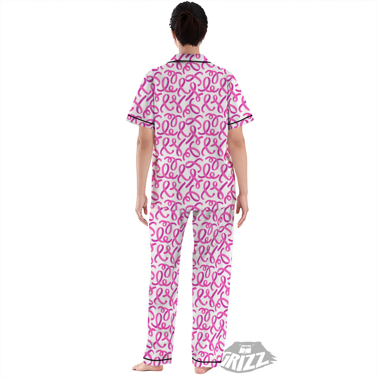 Cancer Awareness Print Pattern Women's Pajamas Set-grizzshop