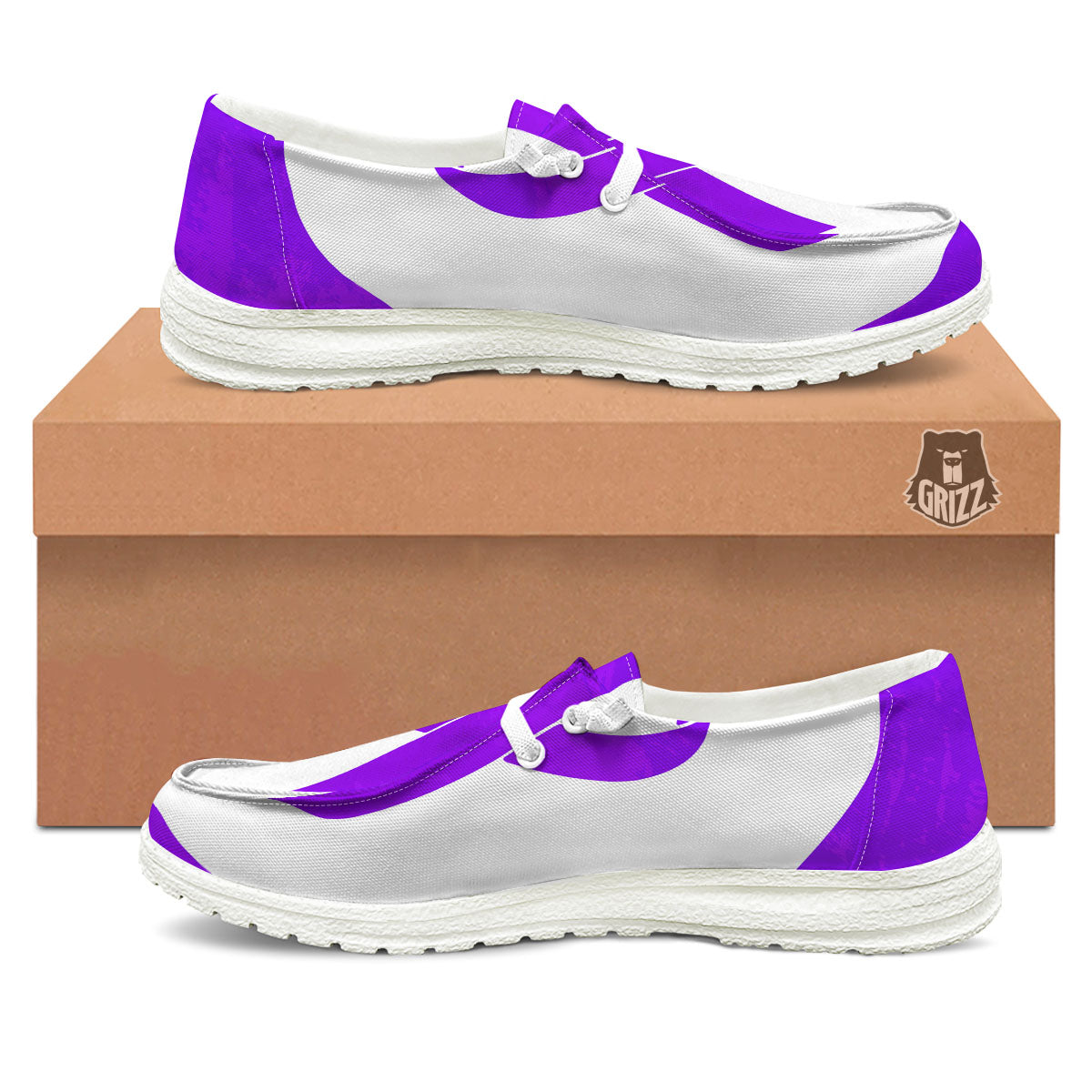 Cancer Awareness Ribbon Purple Print Black Loafers-grizzshop