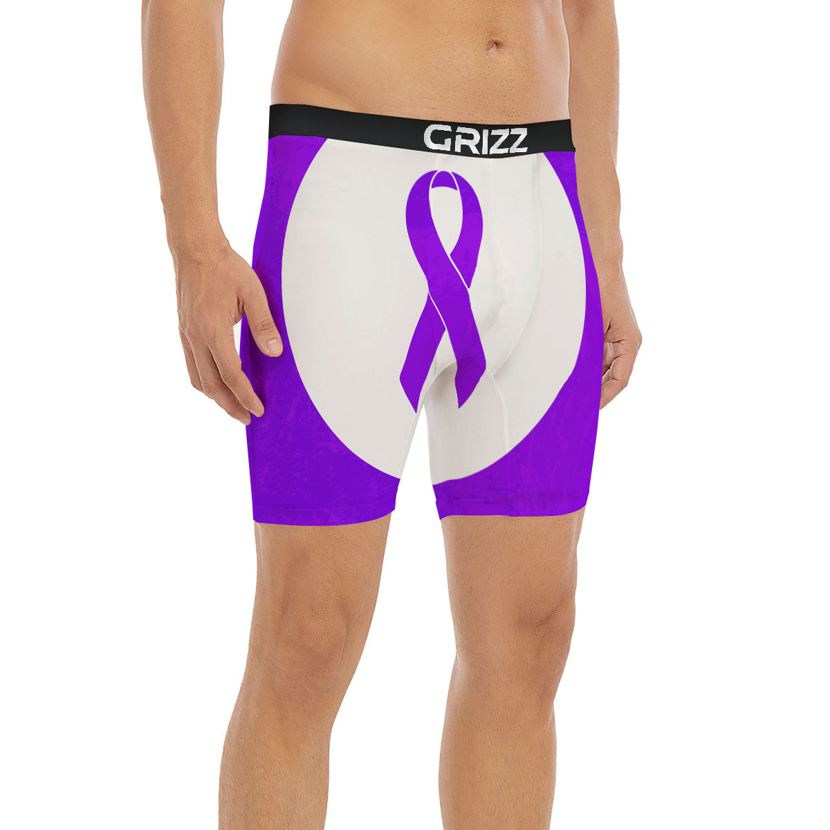 Cancer Awareness Ribbon Purple Print Boxer Briefs-grizzshop