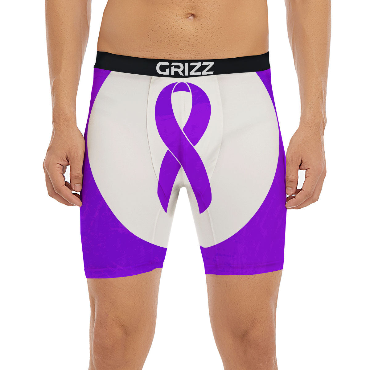 Cancer Awareness Ribbon Purple Print Boxer Briefs-grizzshop