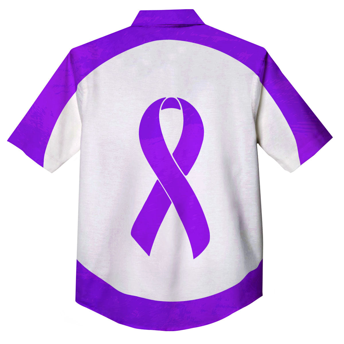 Cancer Awareness Ribbon Purple Print Button Up Shirt-grizzshop
