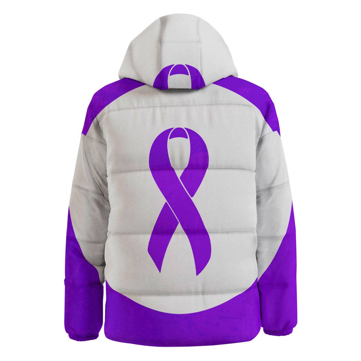 Cancer Awareness Ribbon Purple Print Down Jacket-grizzshop