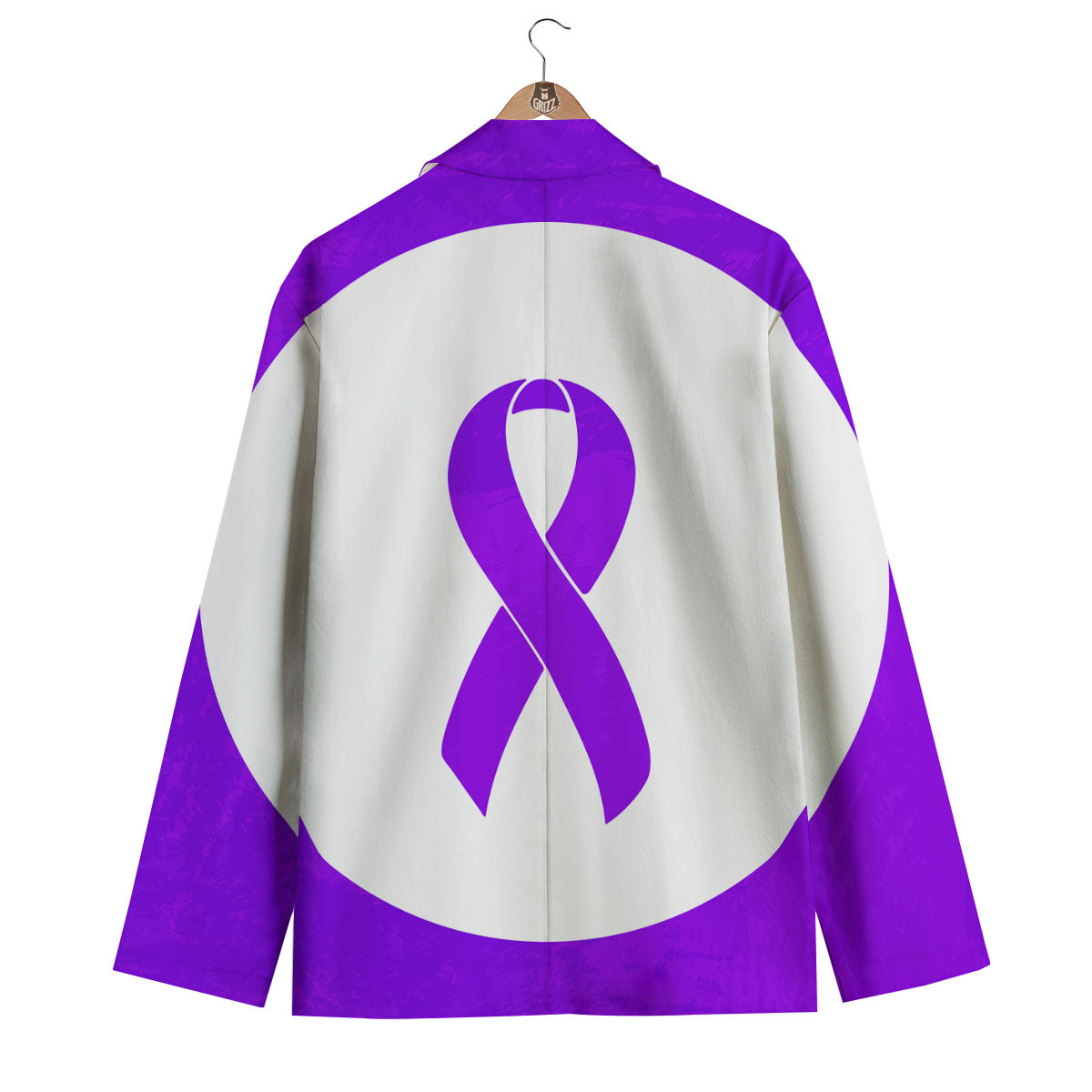 Cancer Awareness Ribbon Purple Print Men's Blazer-grizzshop
