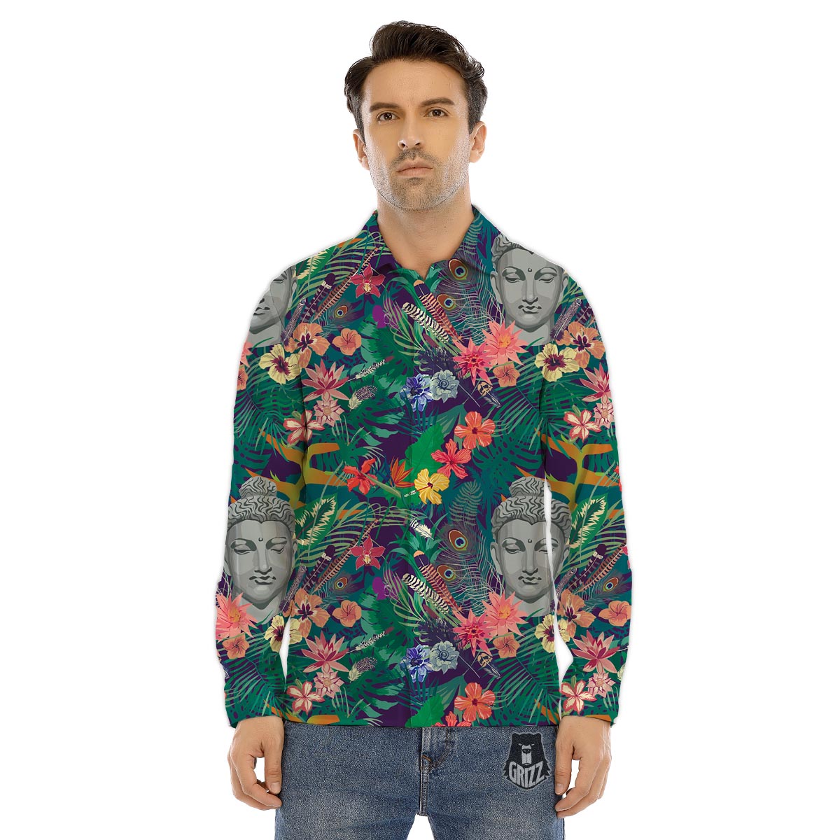 Cancer Awareness Ribbon Purple Print Men's Dress Shirts-grizzshop
