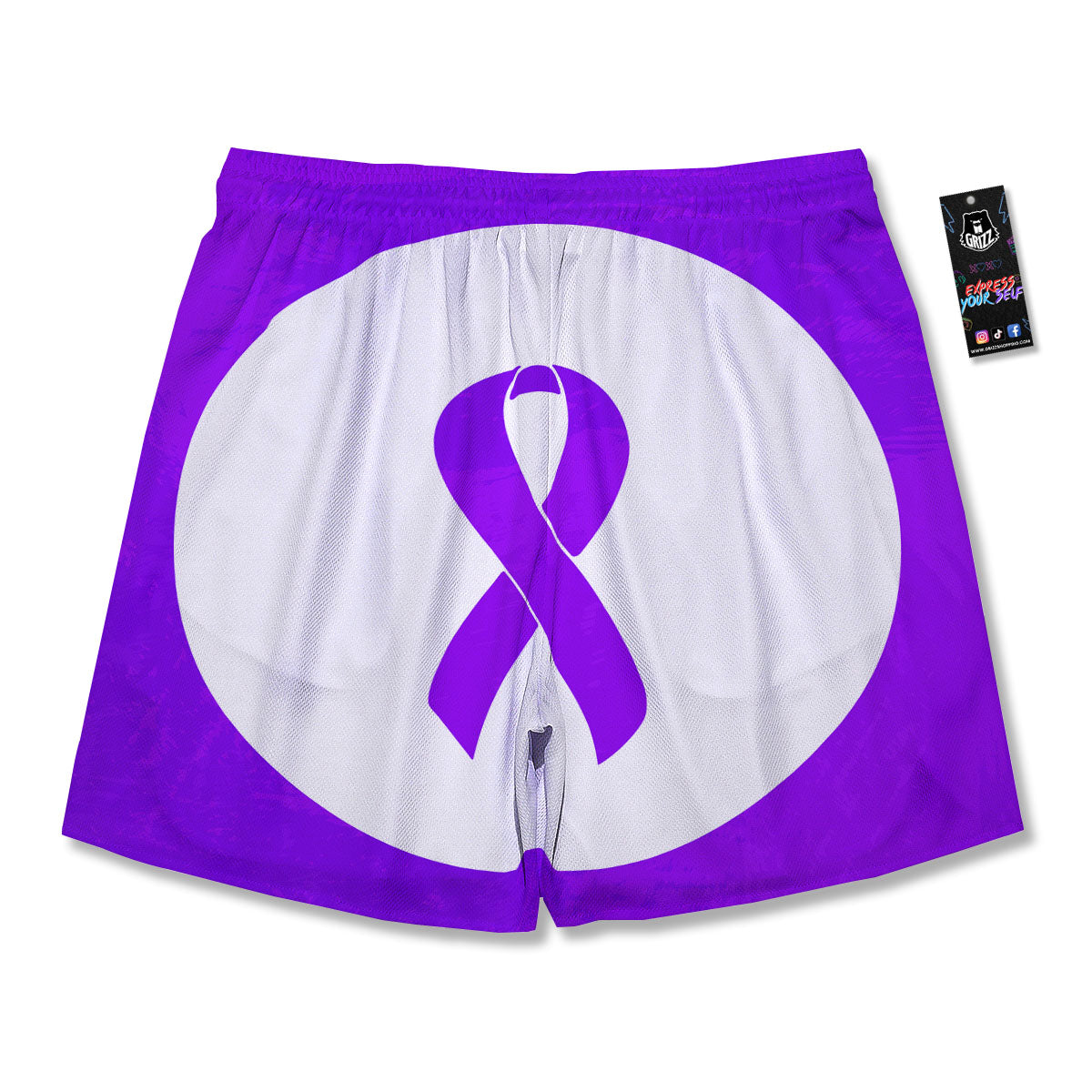 Cancer Awareness Ribbon Purple Print Men's Running Shorts-grizzshop