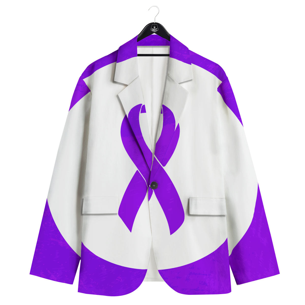Cancer Awareness Ribbon Purple Print Men's Sport Coat-grizzshop