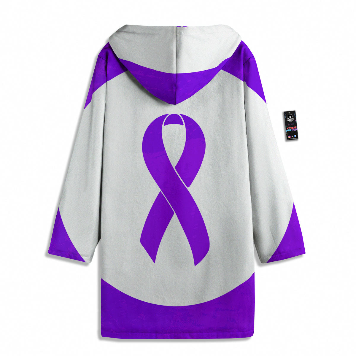 Cancer Awareness Ribbon Purple Print Men's Windbreaker Jacket-grizzshop