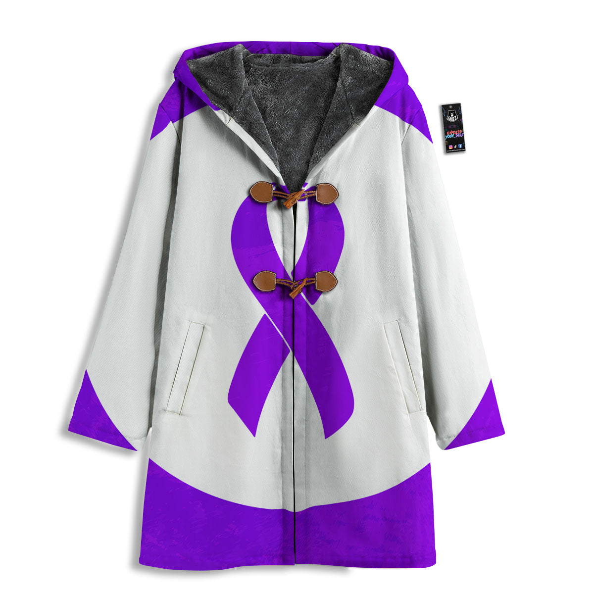 Cancer Awareness Ribbon Purple Print Men's Windbreaker Jacket-grizzshop
