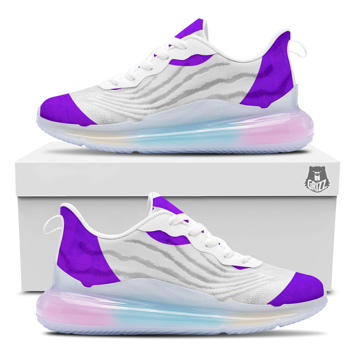 Cancer Awareness Ribbon Purple Print Running Sneakers-grizzshop