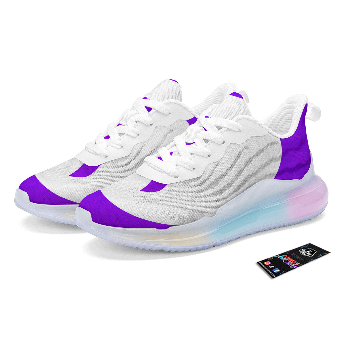 Cancer Awareness Ribbon Purple Print Running Sneakers-grizzshop